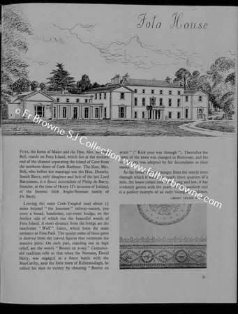 IRELAND OF THE WELCOMES  ARTICLE ON FOTA HOUSE